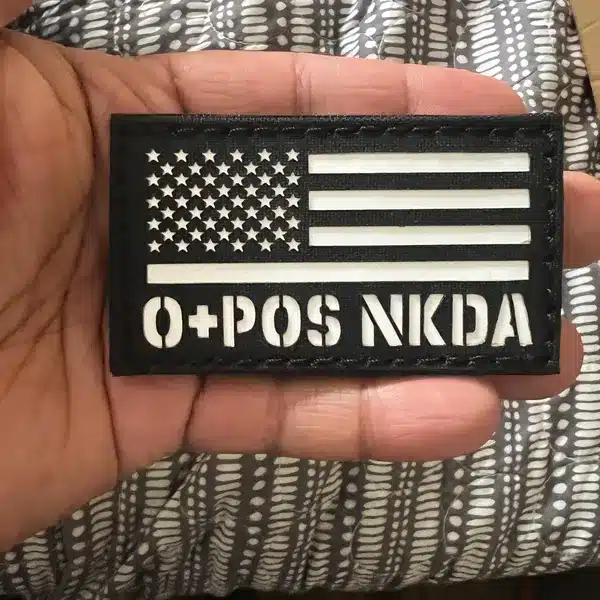 Customizable Blood Type Allergies w/ America Flag Patch