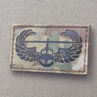 Air Assault Badge In Multicam background with IR finish