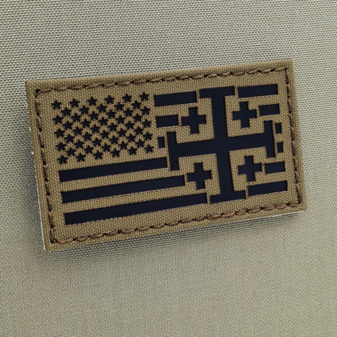 Jerusalem Order Holy Sepulchre Cross American Flag Patch