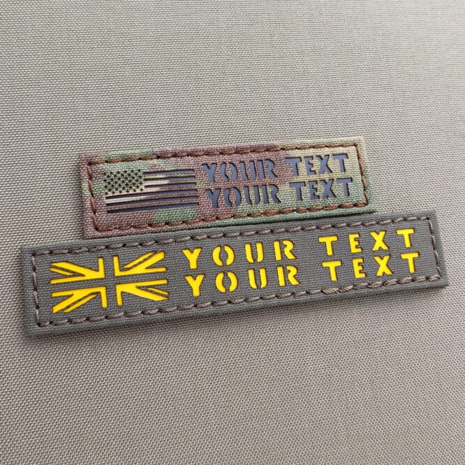 Custom Name Tape Two Line Texts and Flag Laser Patch