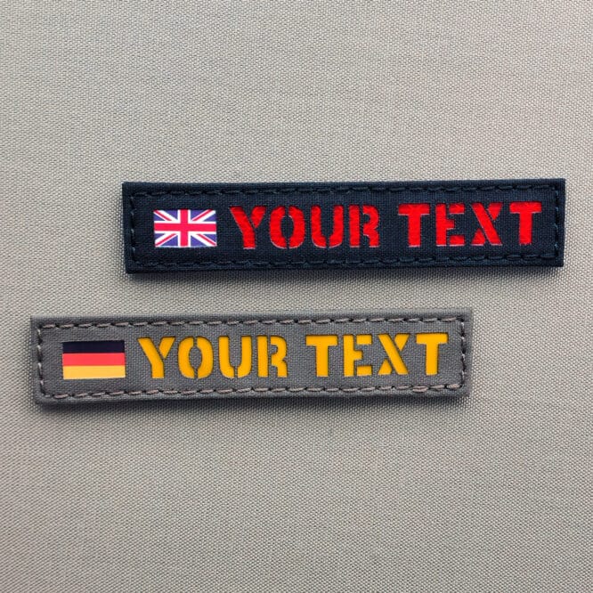 Custom Name Tape Hi vis Full Color Flag Laser-Cut Patch