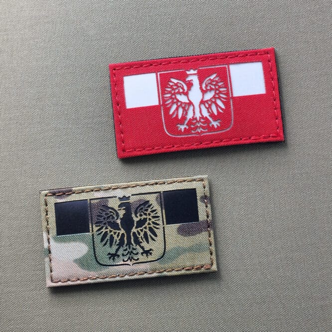 Polish Flag with Coat of Arms Laser Cut Patch