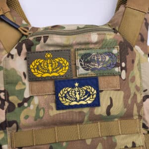 High-precision laser-cut USAF patch, made of durable fabric and designed to attach to a plate carrier or military uniforms and gear