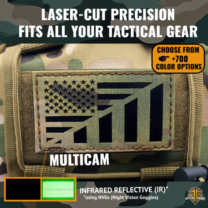 USA Flag and Rebellious Stripes (Sons of Liberty Flag) Tactical Morale Patch for Plate Carriers, Backpacks, Jackets, Caps, and MOLLE Accessories