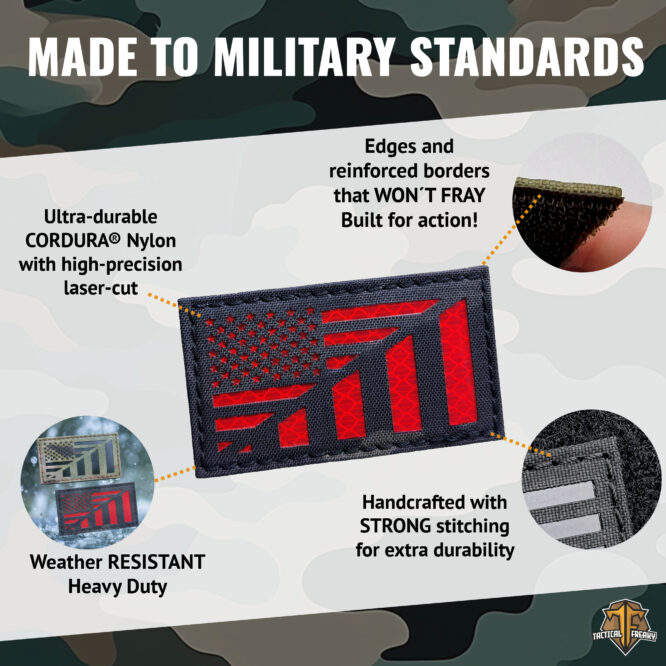 American Flag and Rebellious Stripes (Sons of Liberty Flag) Tactical Morale Patch for Plate Carriers, Backpacks, Jackets, Caps, and MOLLE Accessories - Image 3