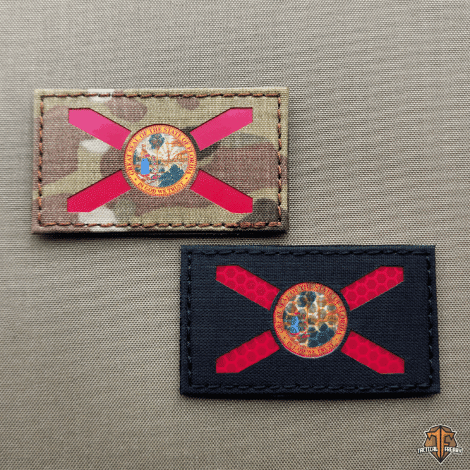 Florida State Flag Patch 2x3.5" Laser Cut in Full Color Reflective or Non-Reflective Vinyl