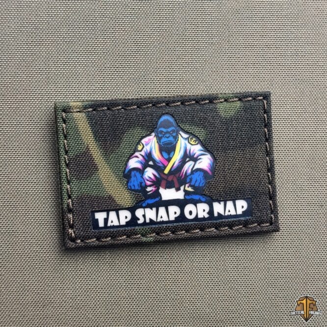 Brazilian Jiu Jitsu Strong Gorilla Patch Tap Snap or Nap BJJ