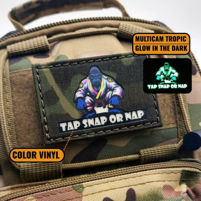 Brazilian Jiu Jitsu Strong Gorilla Patch Tap Snap or Nap BJJ