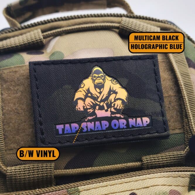 Brazilian Jiu Jitsu Strong Gorilla Patch Tap Snap or Nap BJJ