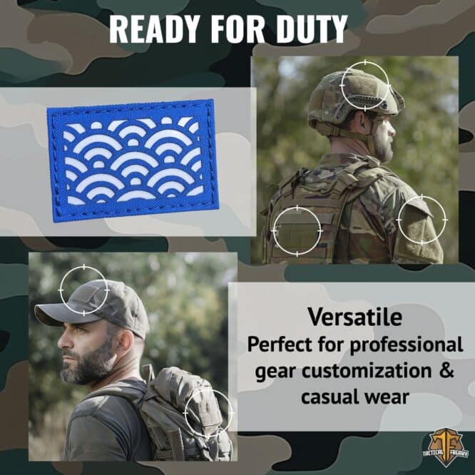 Seigaiha Wave Velcro Patch Japanese Ocean Waves Design for Jackets, Bags, caps... - Image 7